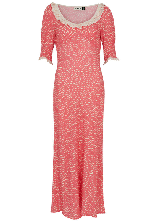 Rixo Juliette Polka-dot Midi Dress