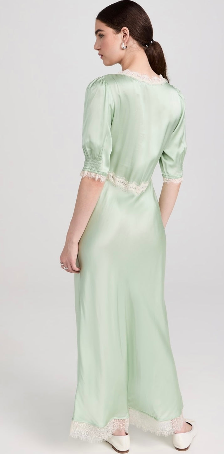 Rixo Annina Satin Midi Dress