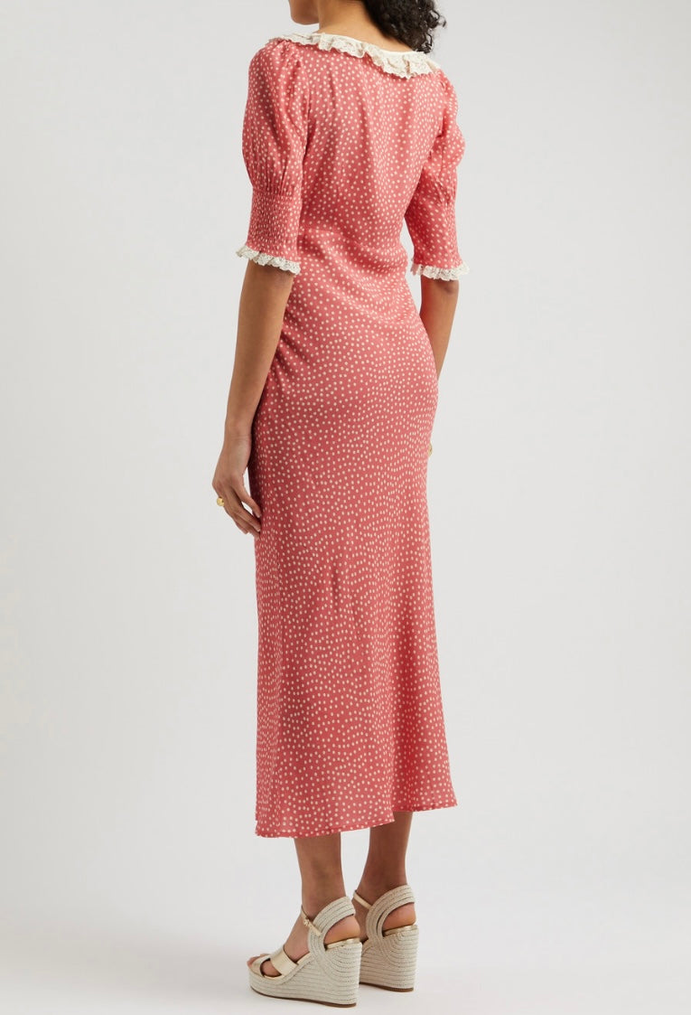 Rixo Juliette Polka-dot Midi Dress