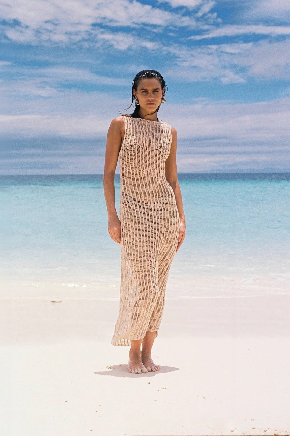 Zulu & Zephyr Husk Cotton Crochet Dress