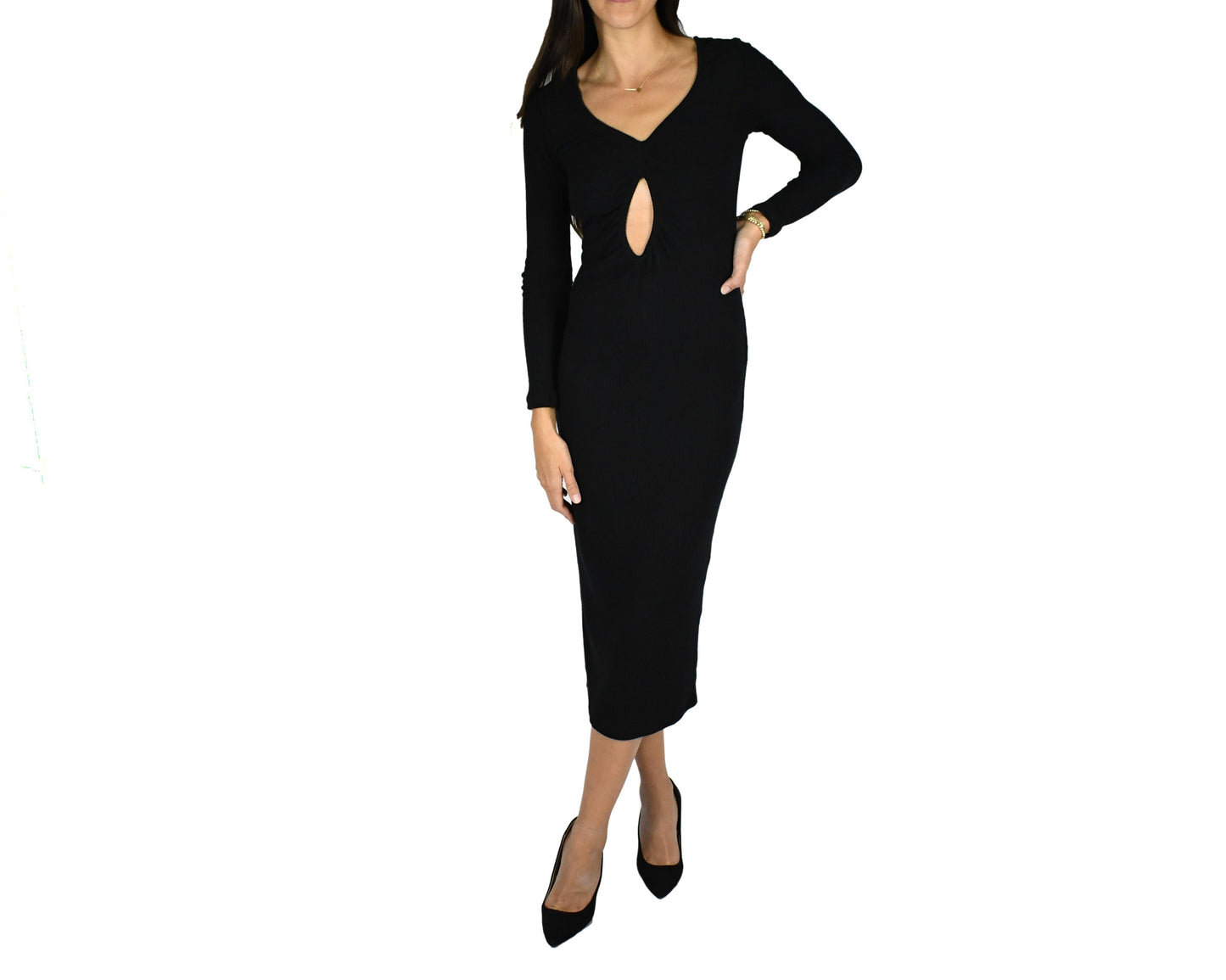 LNA Linora black sweater dress