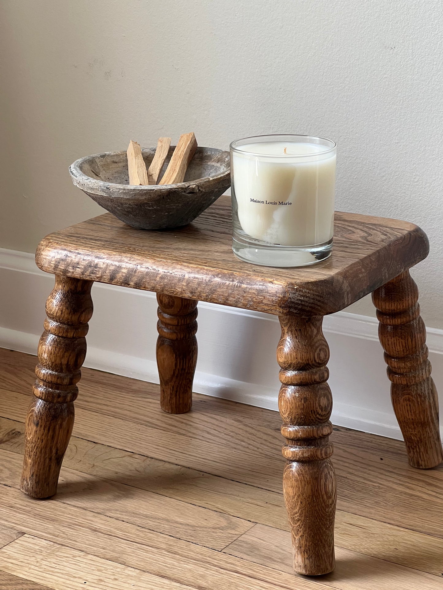 Vintage rustic wood stool