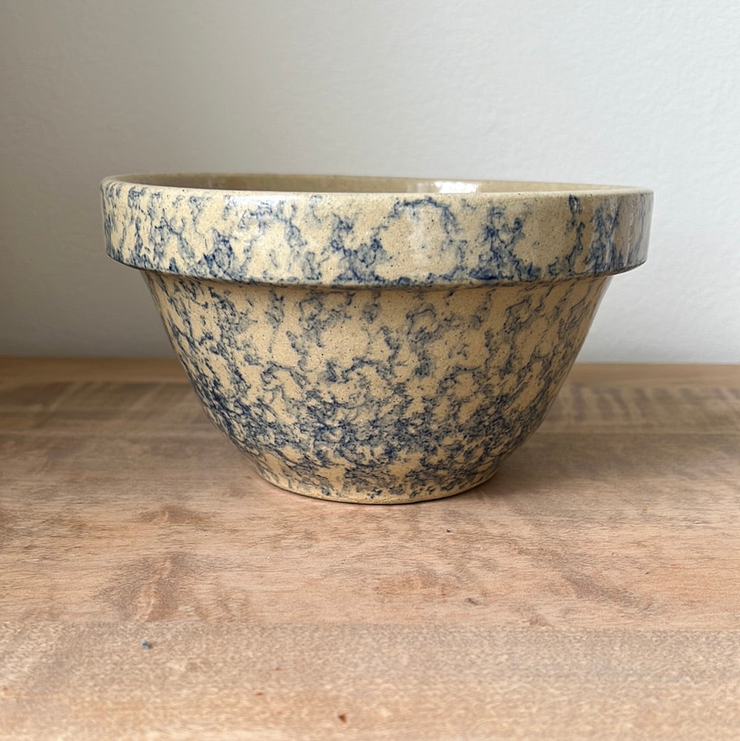 Vintage Spongeware Medium Mixing Bowl