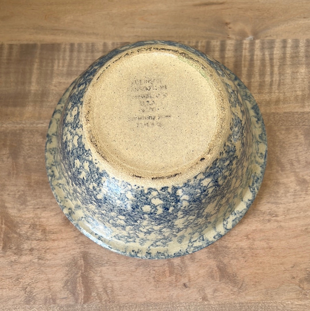 Vintage Spongeware Medium Mixing Bowl