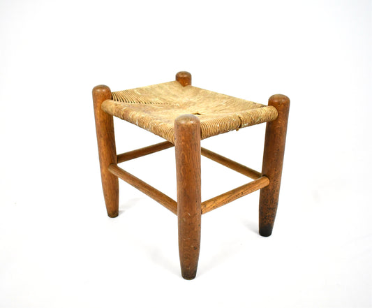 Vintage Woven Wood Stool