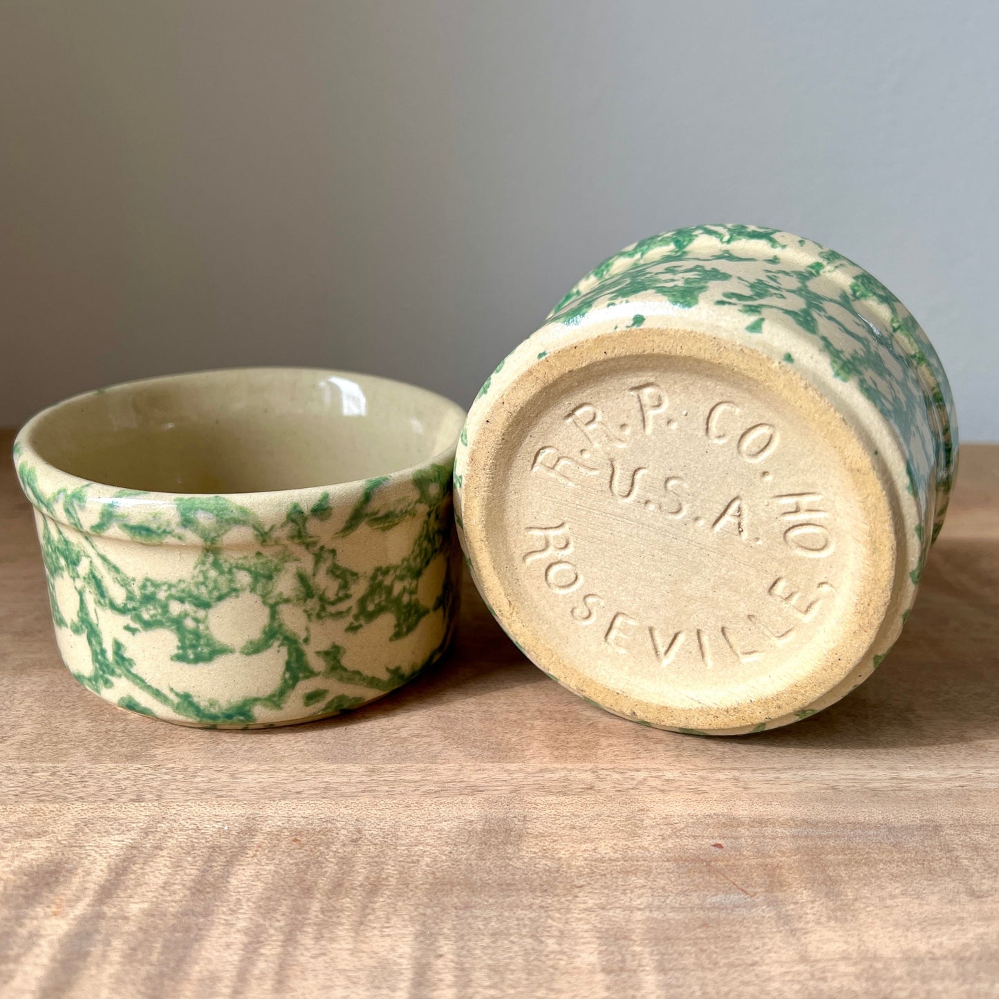Vintage Spongeware Mash Bowls