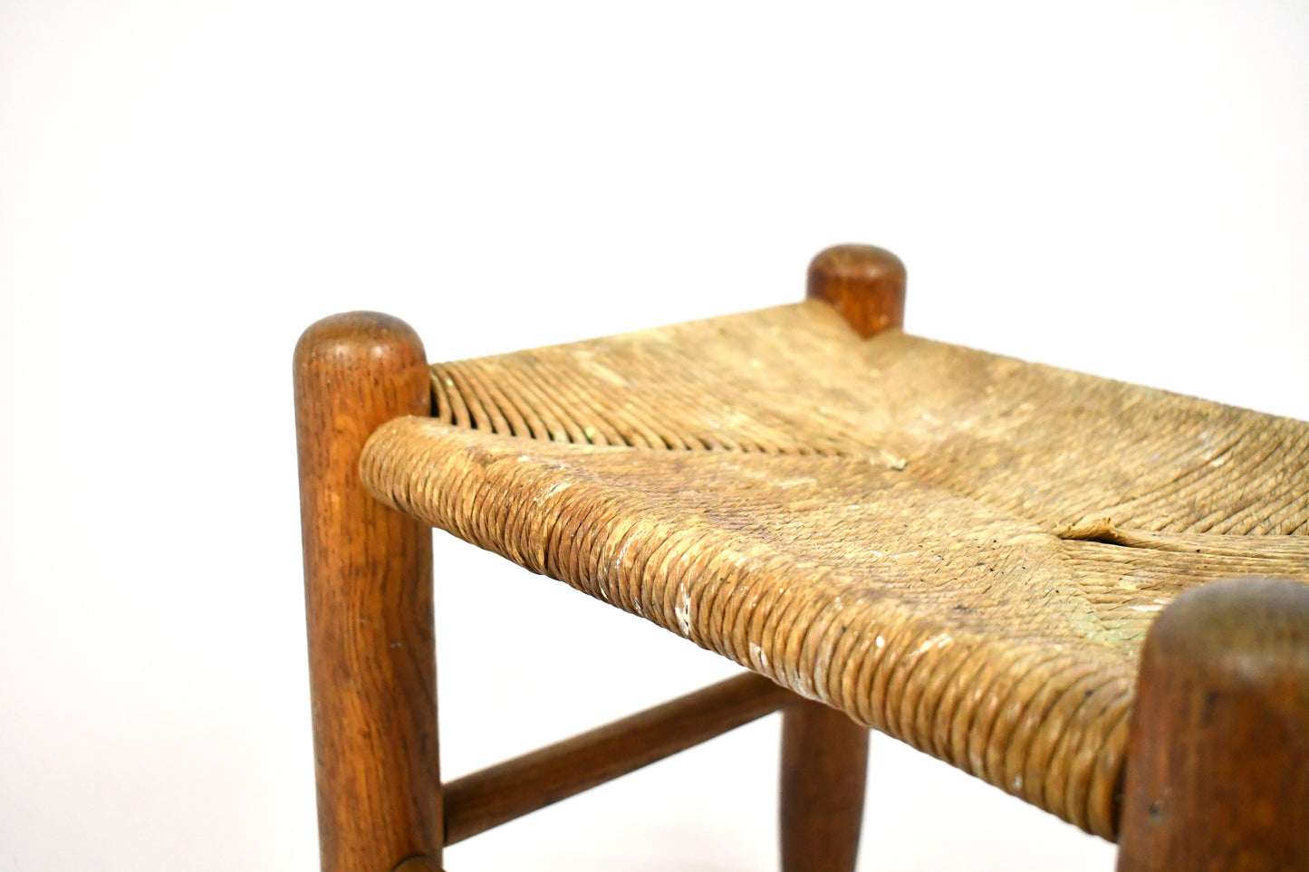 Vintage Woven Wood Stool
