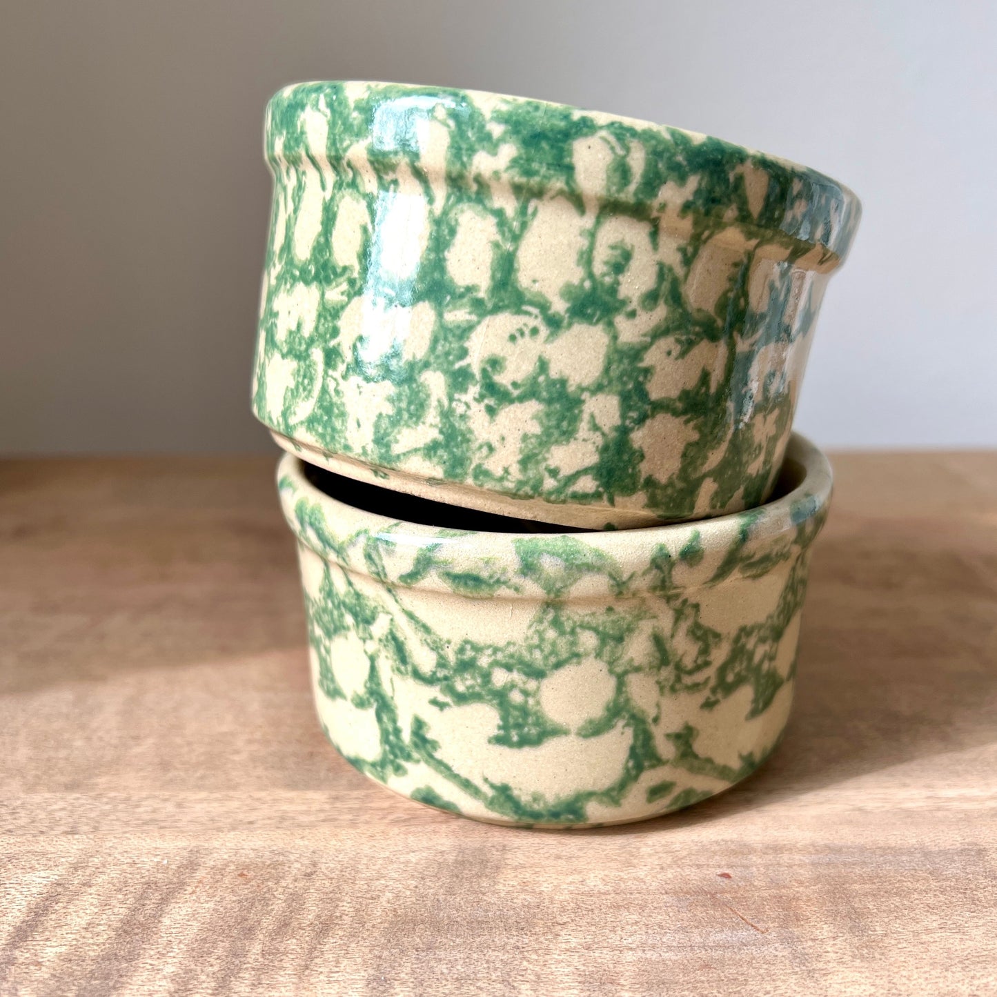Vintage Spongeware Mash Bowls