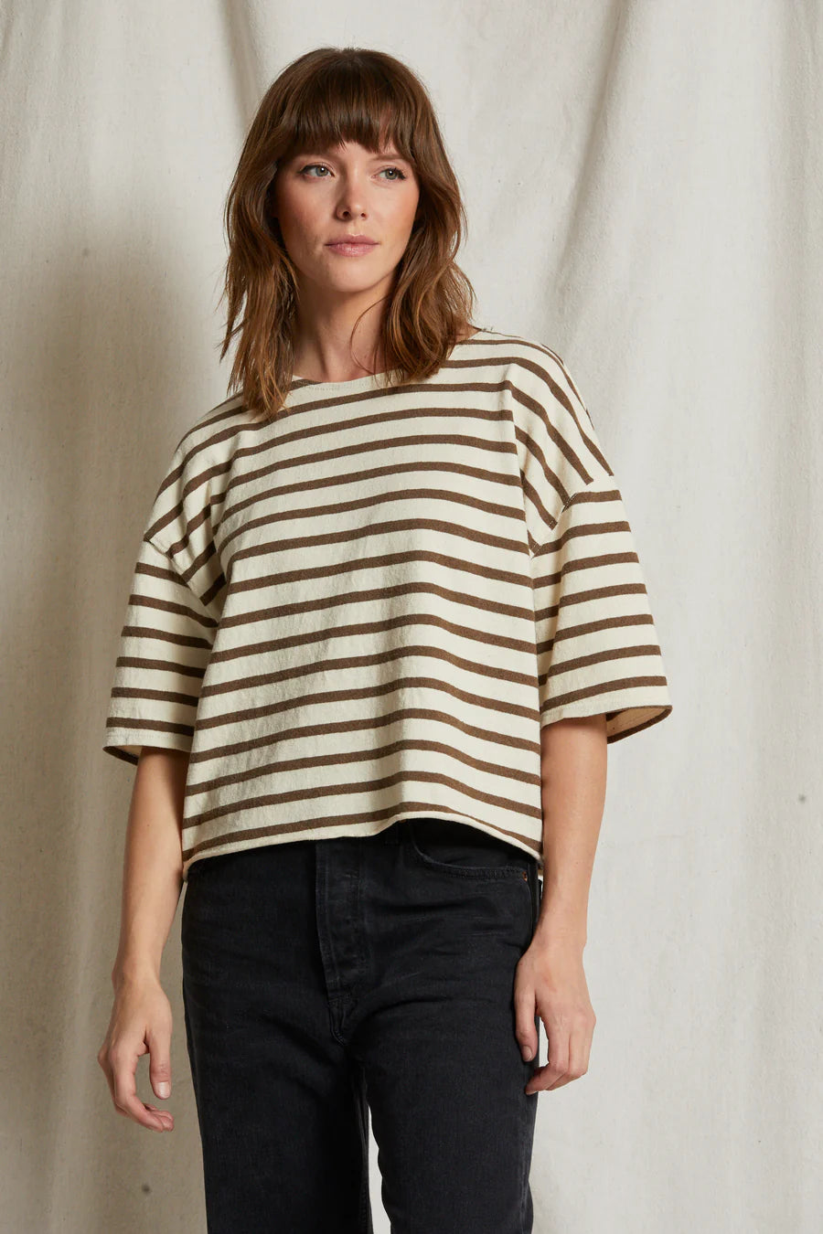 Perfectwhitetee Swift Walnut Stripe Tee