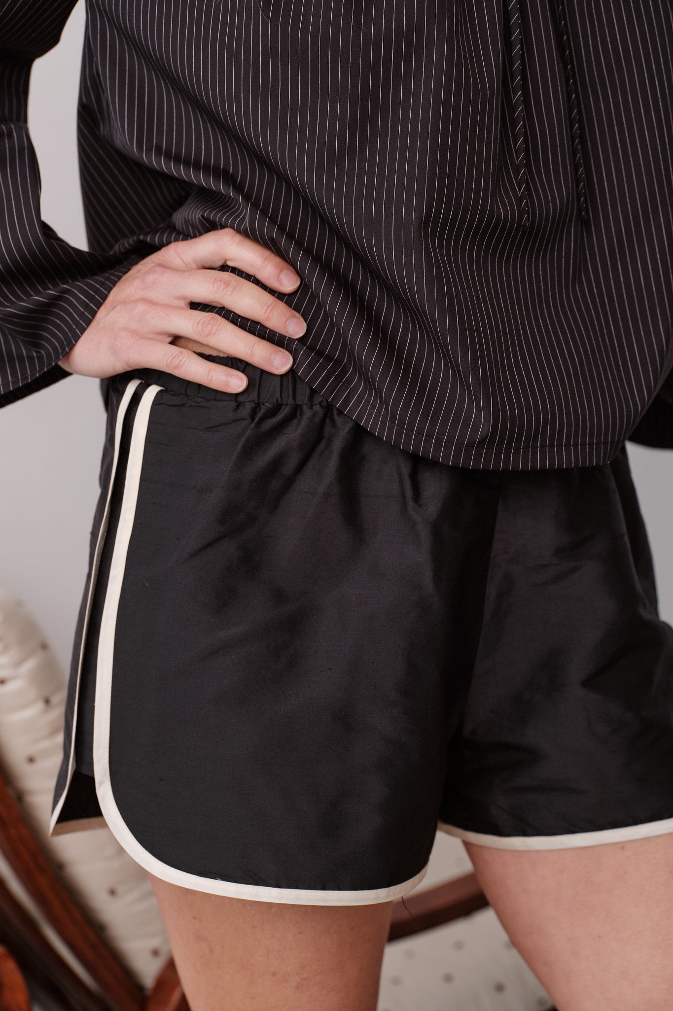 Donni Silk Taffeta Racer Short