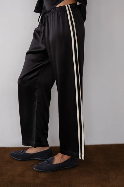 Donni Stripe Silk Crop Pant