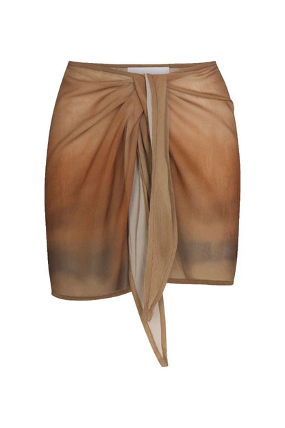 Anemos Wrap Mini Skirt in Sheer Ombré Chiffon