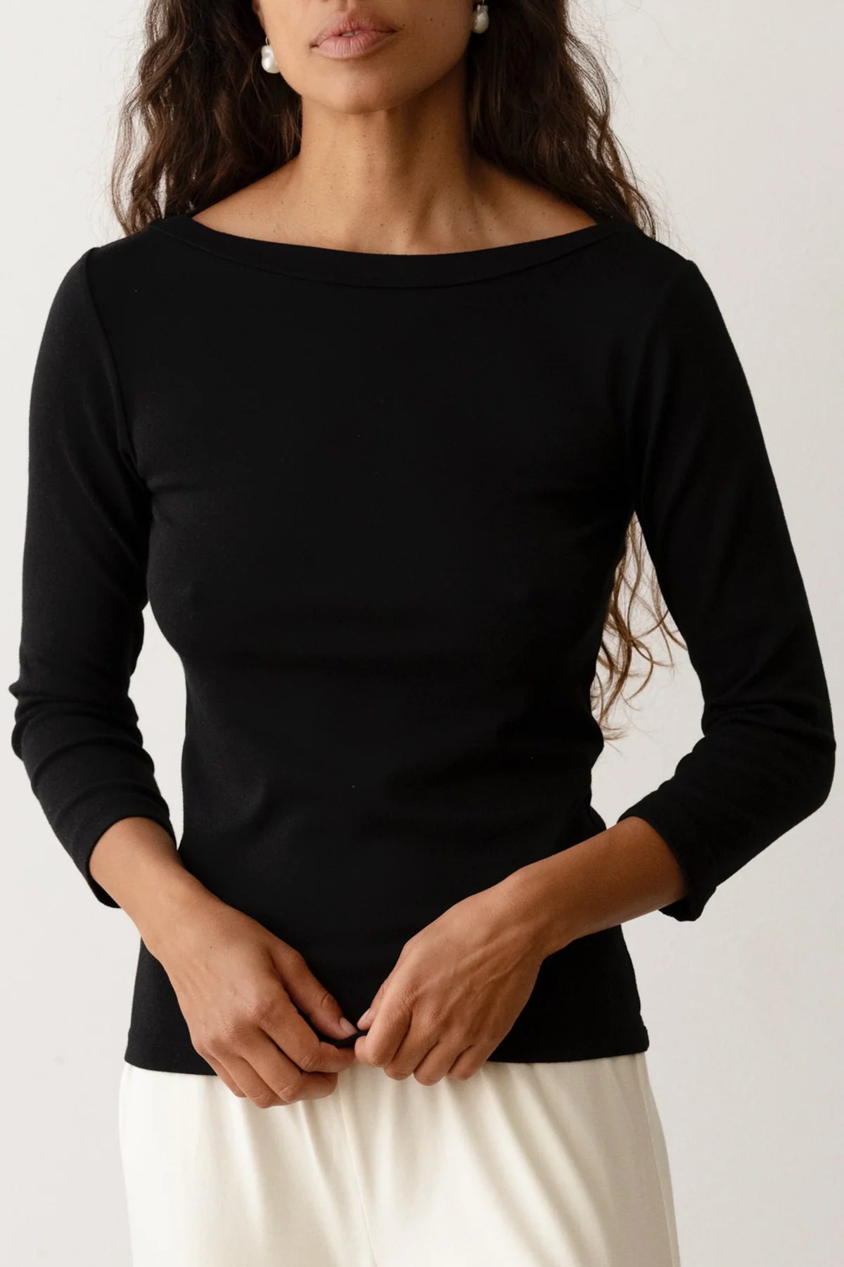 Donni Baby Rib Boat Neck