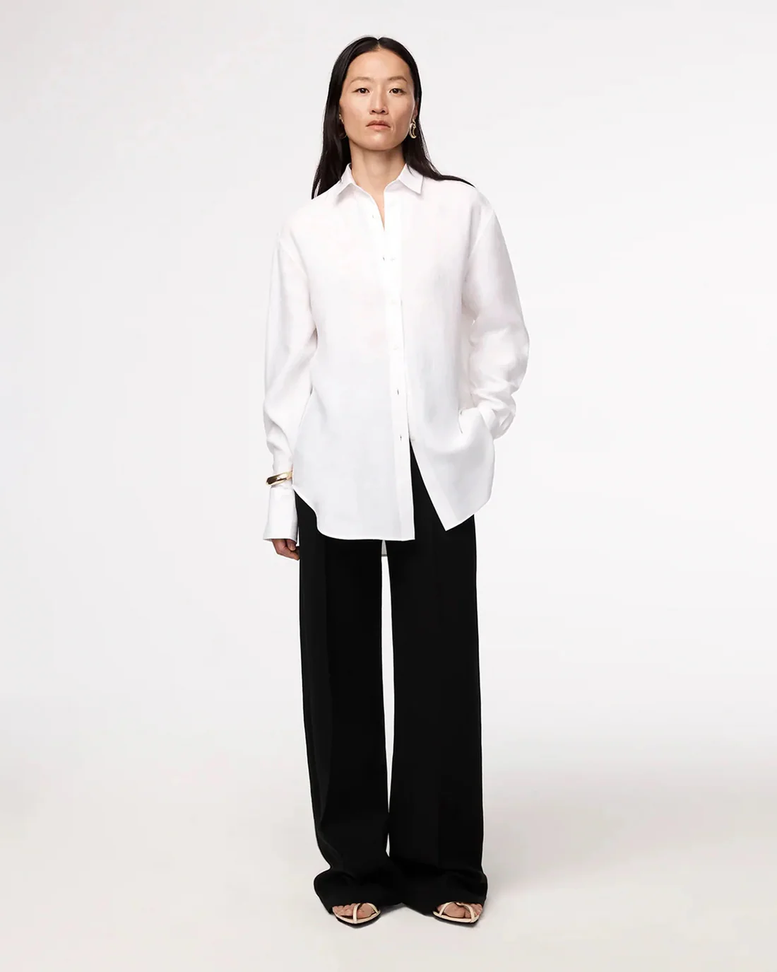 Another Tomorrow Boyfriend Linen Shirt
