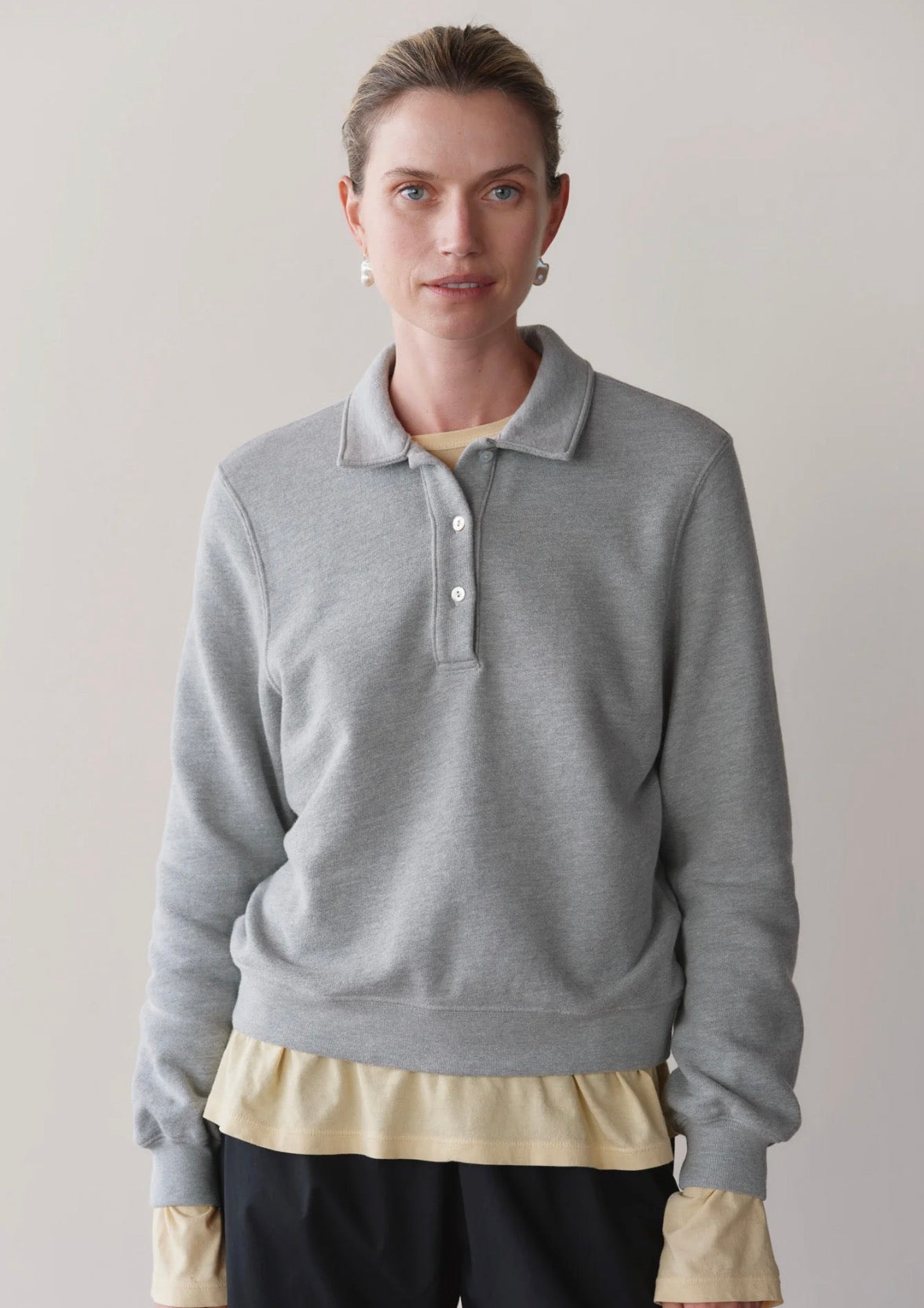Donni Eco-Terry Polo Sweatshirt