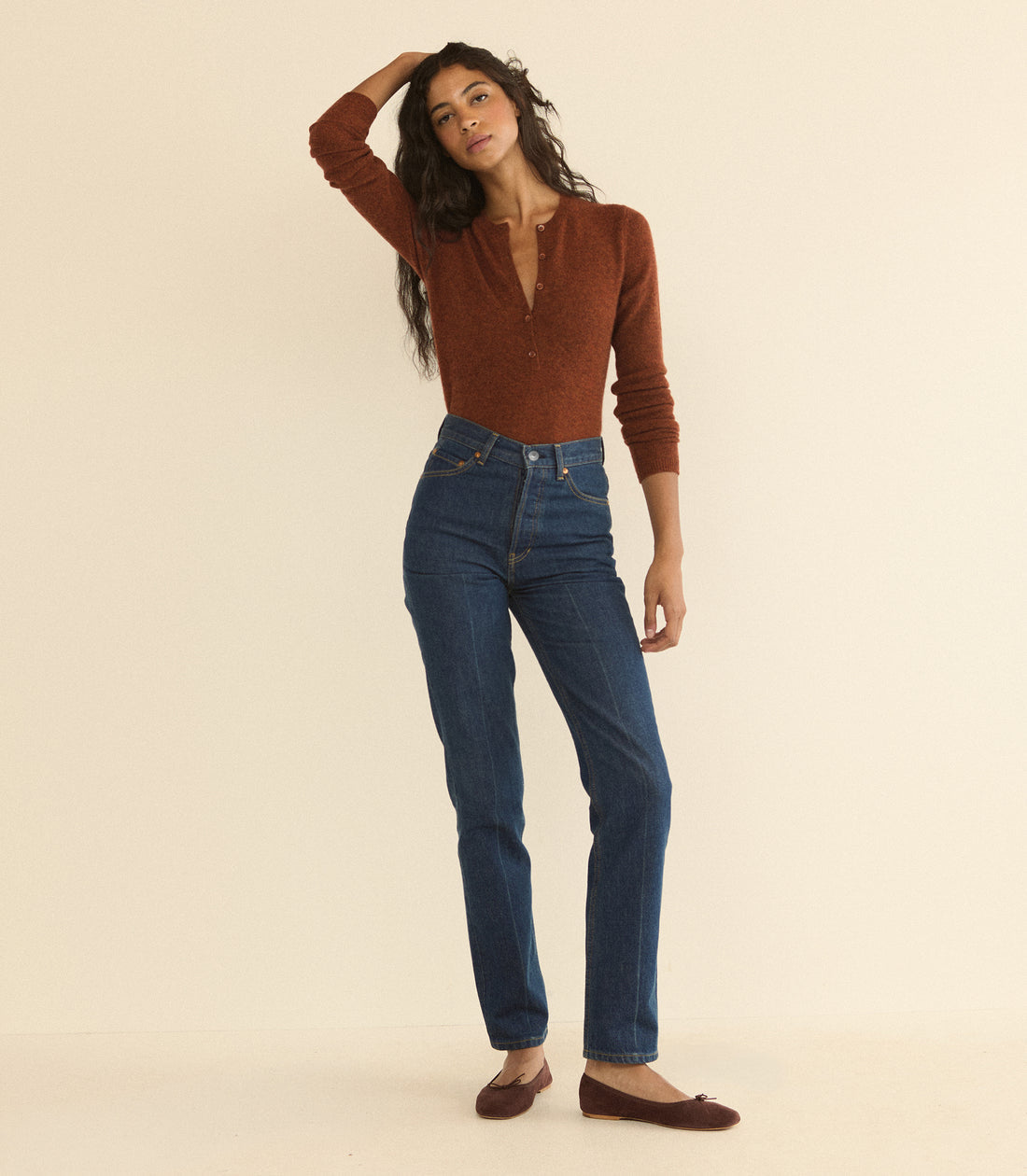 Doen Heath Cashmere Henley