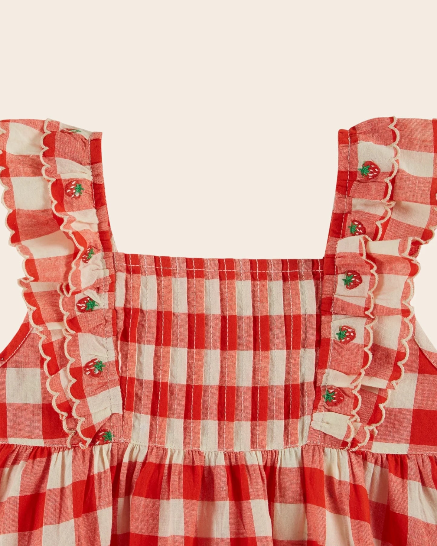 Emile & Ida Embroidered Red Check