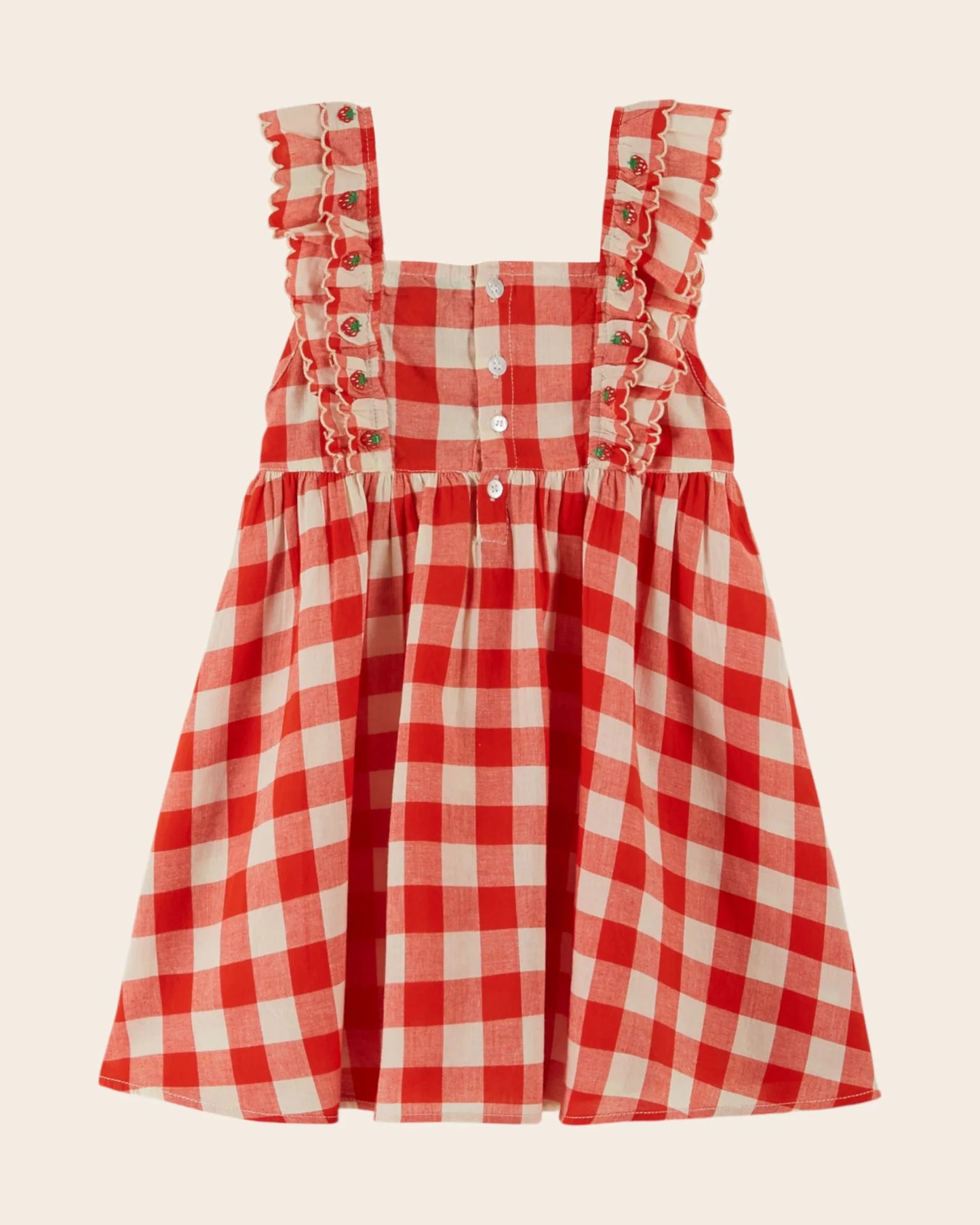 Emile & Ida Embroidered Red Check